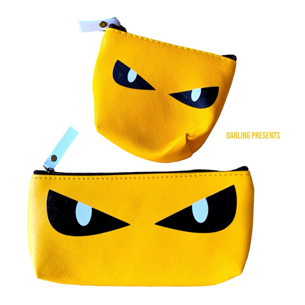 2 Piece Eyes Multi Purpose Bag Set Unisex Color Yellow